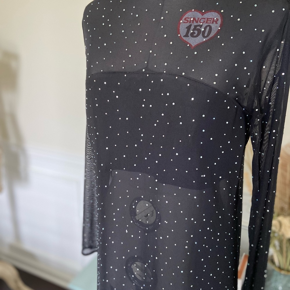 NWOT Anthropologie Eva Franco Starlight Long Sleeve Sheer Tunic - Picture 2 of 5